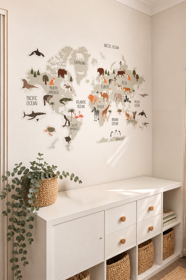 World Explorer | Illustrated World Map Wall Decal