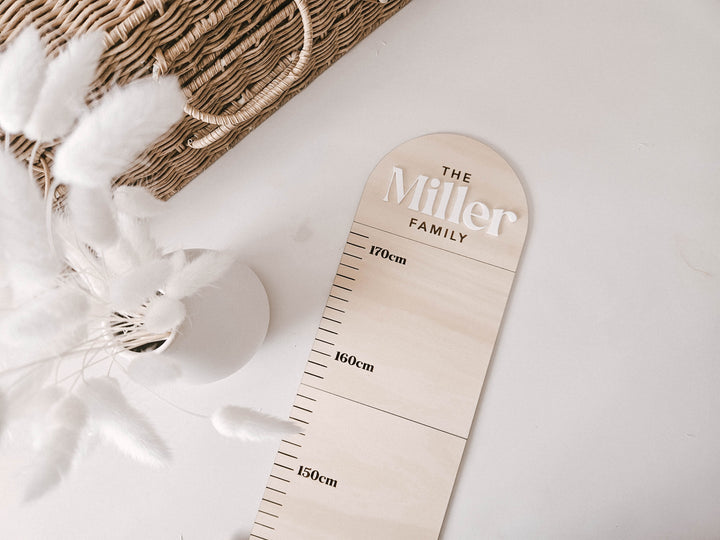 Wooden Growth Chart | Height Ruler  - Family