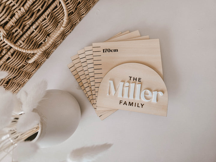 Wooden Growth Chart | Height Ruler  - Family