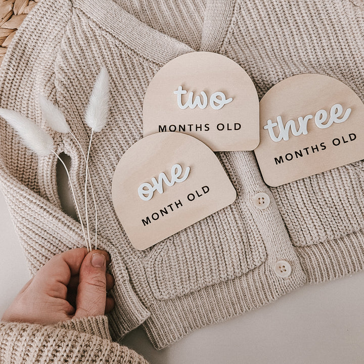 Wooden + Acrylic Baby Milestone Plaques