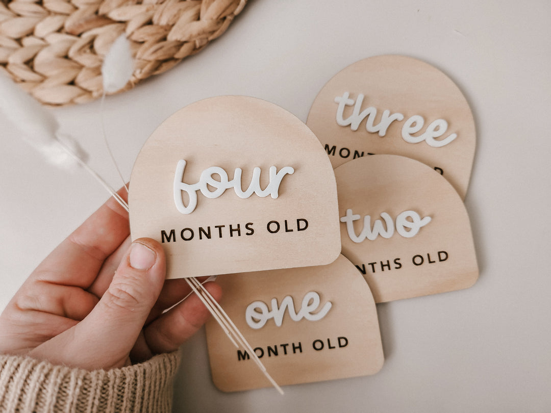 Wooden + Acrylic Baby Milestone Plaques