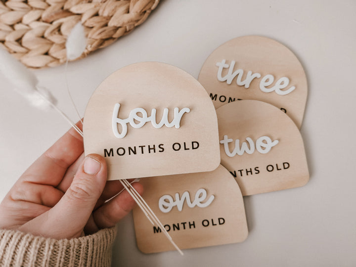 Wooden + Acrylic Baby Milestone Plaques
