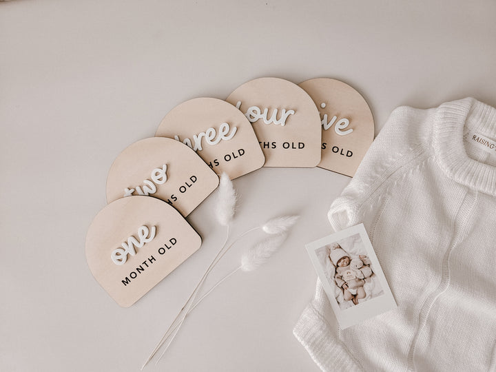 Wooden + Acrylic Baby Milestone Plaques