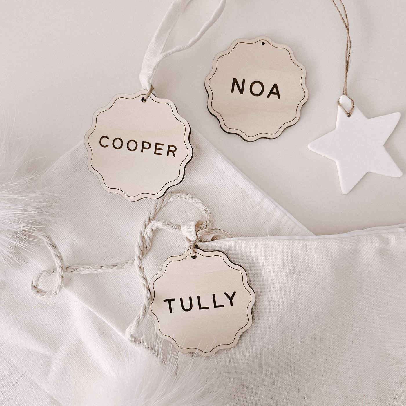 Scalloped Wooden Baubles