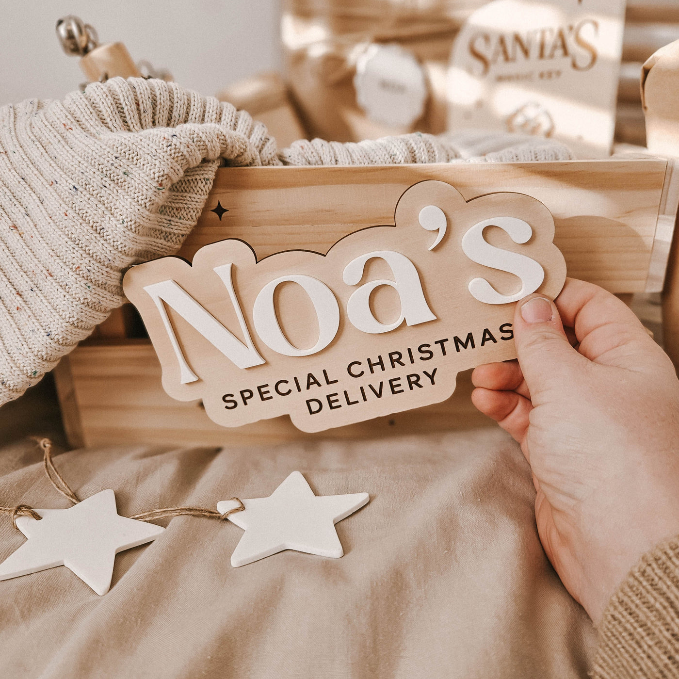 PLAQUE ONLY - Christmas Wooden Crate - Christmas Eve Crate