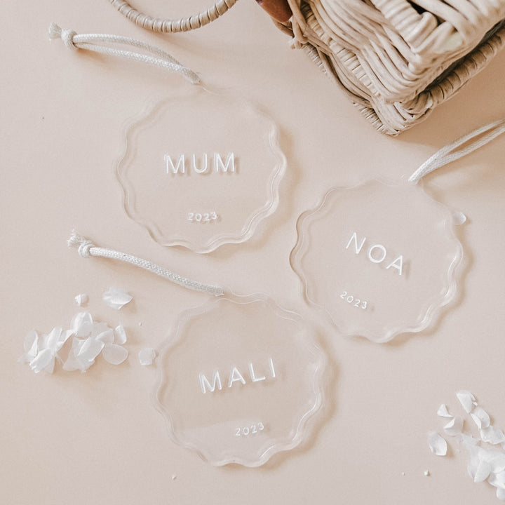 Scalloped Acrylic Baubles | Hand Painted