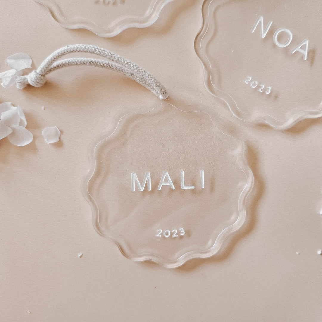 Scalloped Acrylic Baubles | Hand Painted
