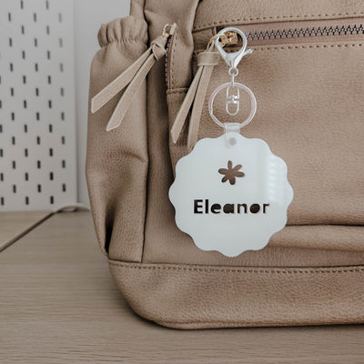 A simple, but effective bag tag. Made from high quality white acrylic.