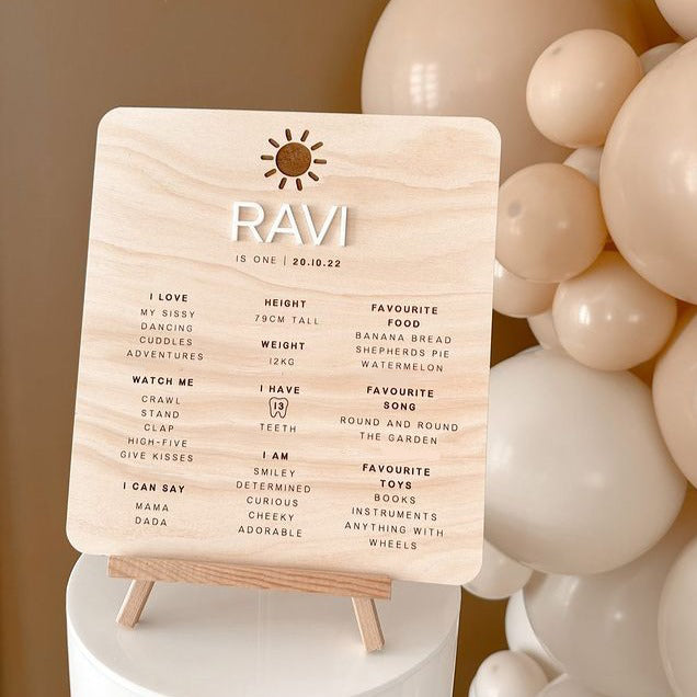Birthday Milestone Board | Sun