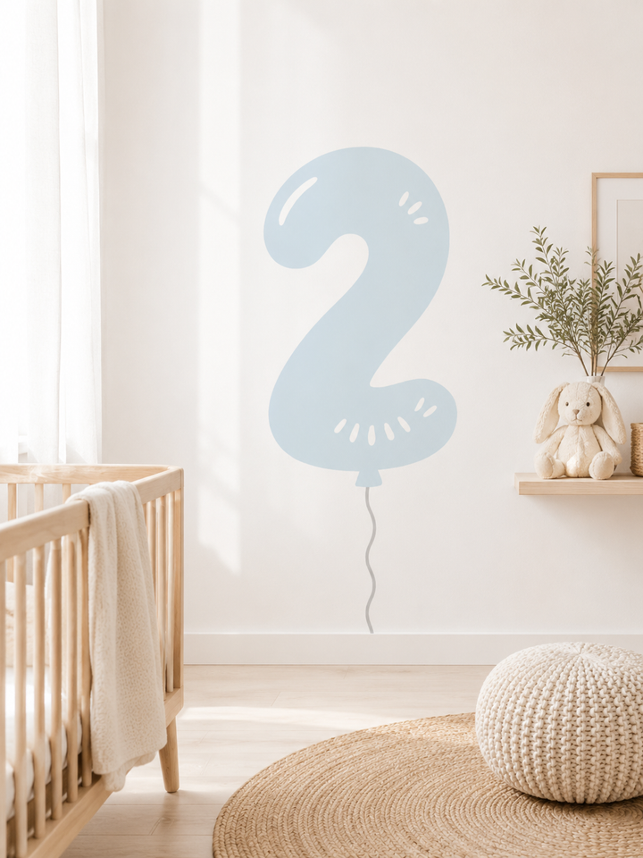 Balloon Number Wall Decal | Birthday Number Sticker