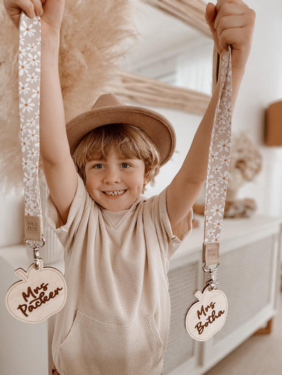 Wooden Apple Name Tag | Teacher Gift