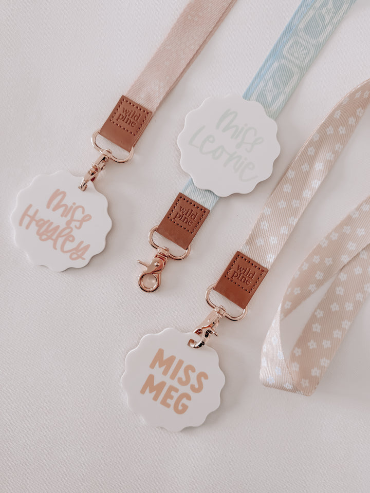 Teacher lanyard with badge