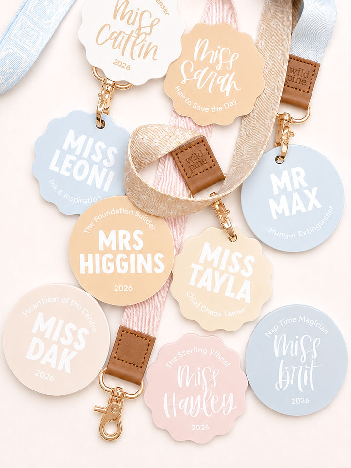 Teacher lanyard with badge