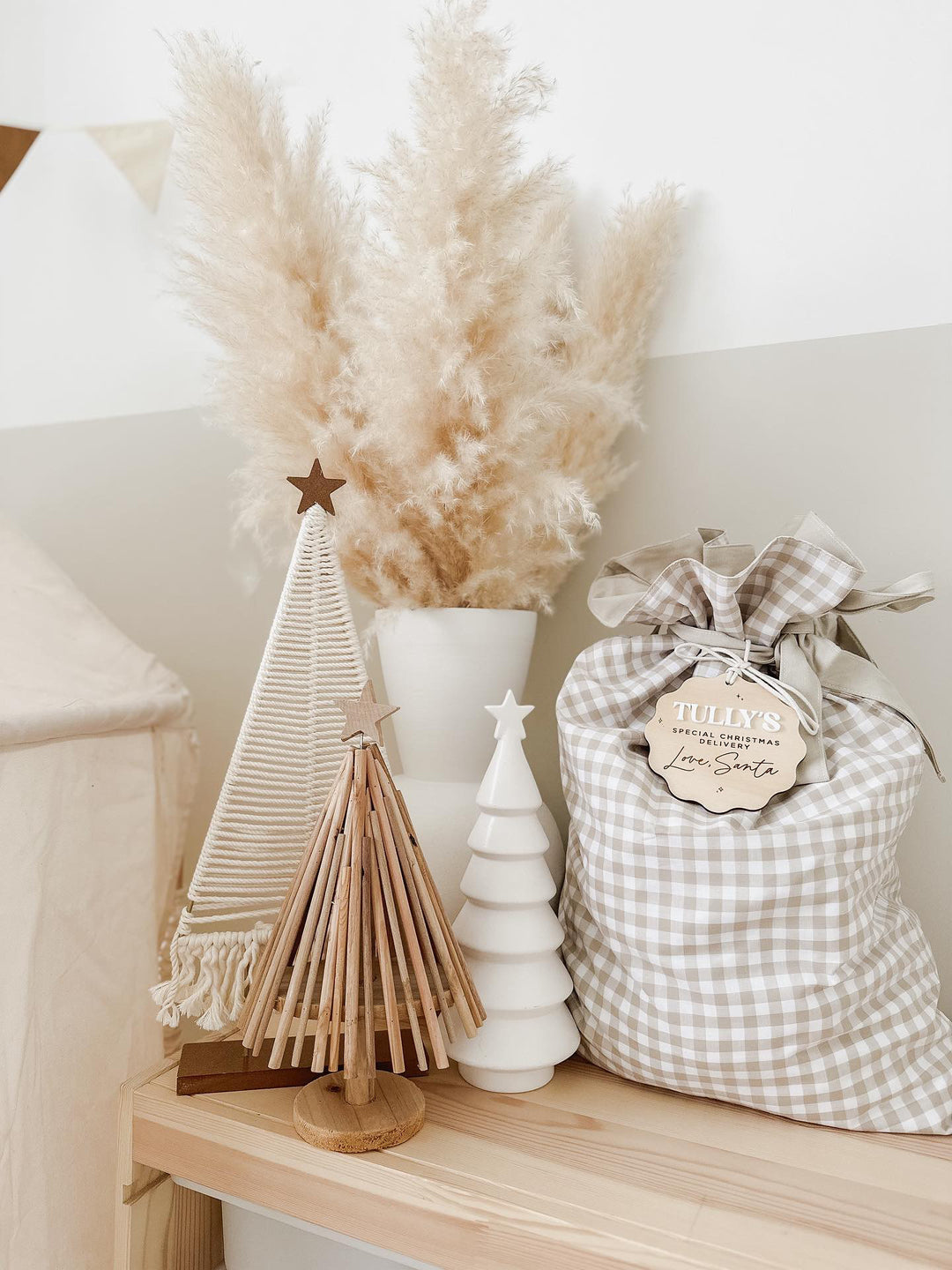 Personalised Santa Sacks | Gingham