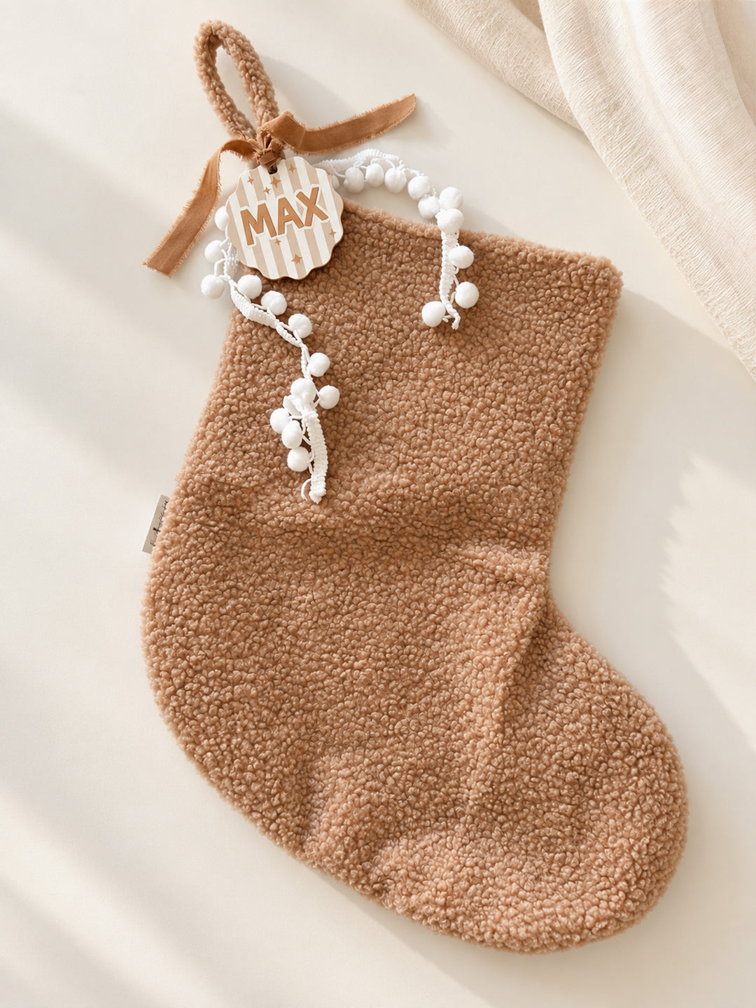 Personalised Teddy Snuggle Stockings | Jolly Stripes Stocking Tags
