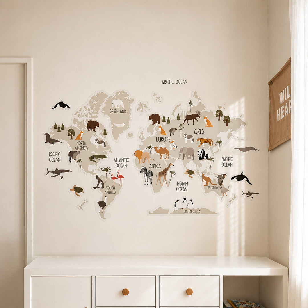 World Explorer | Illustrated World Map Wall Decal