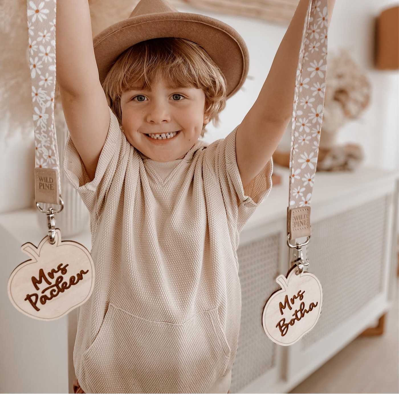 Wooden Apple Name Tag | Teacher Gift