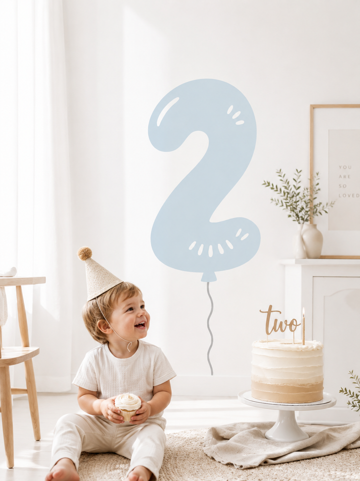 Balloon Number Wall Decal | Birthday Number Sticker