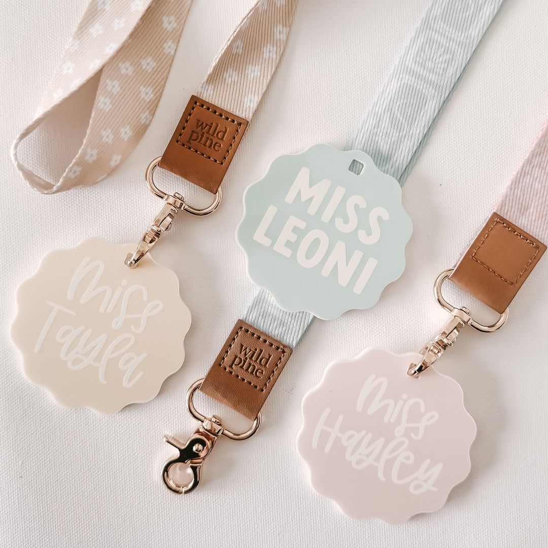 Teacher lanyard with badge