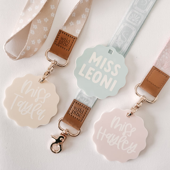 Teacher lanyard with badge