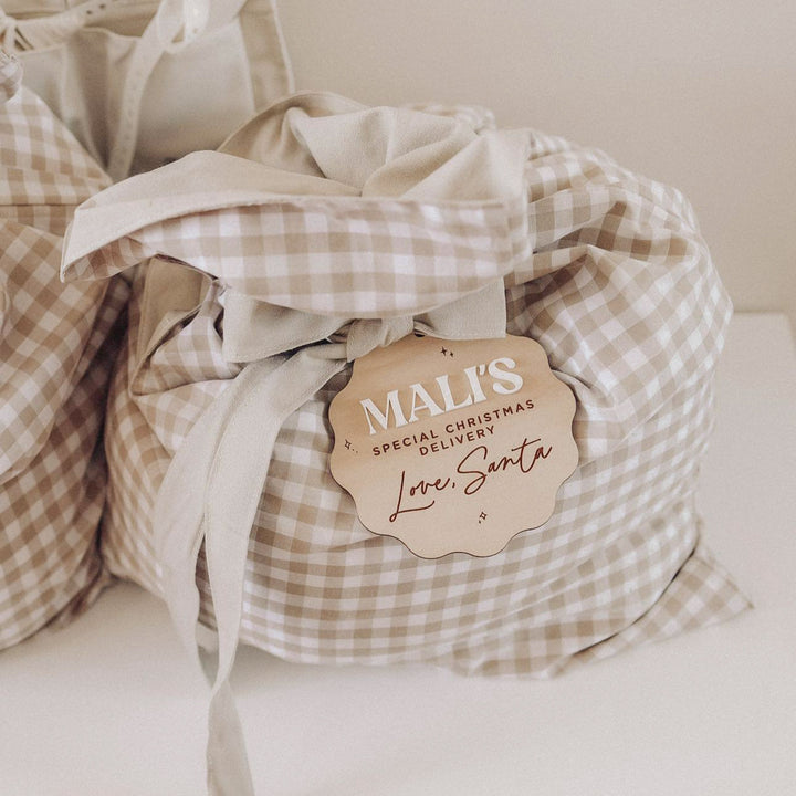 Personalised Santa Sacks | Gingham