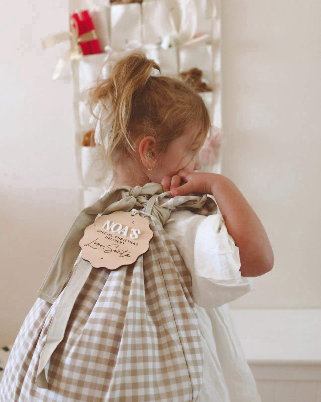 Personalised Santa Sacks | Gingham