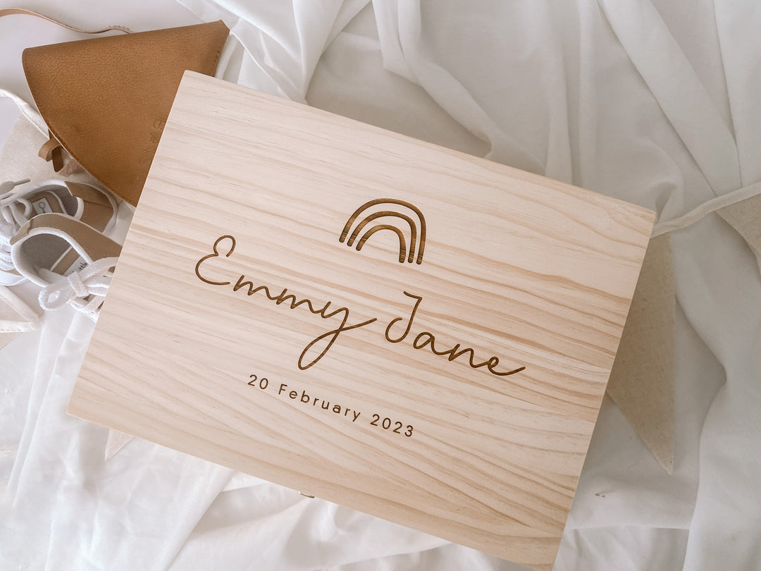 Keepsake Box / Baby Memory Box: Boho Rainbow