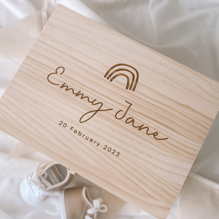 Keepsake Box / Baby Memory Box: Boho Rainbow