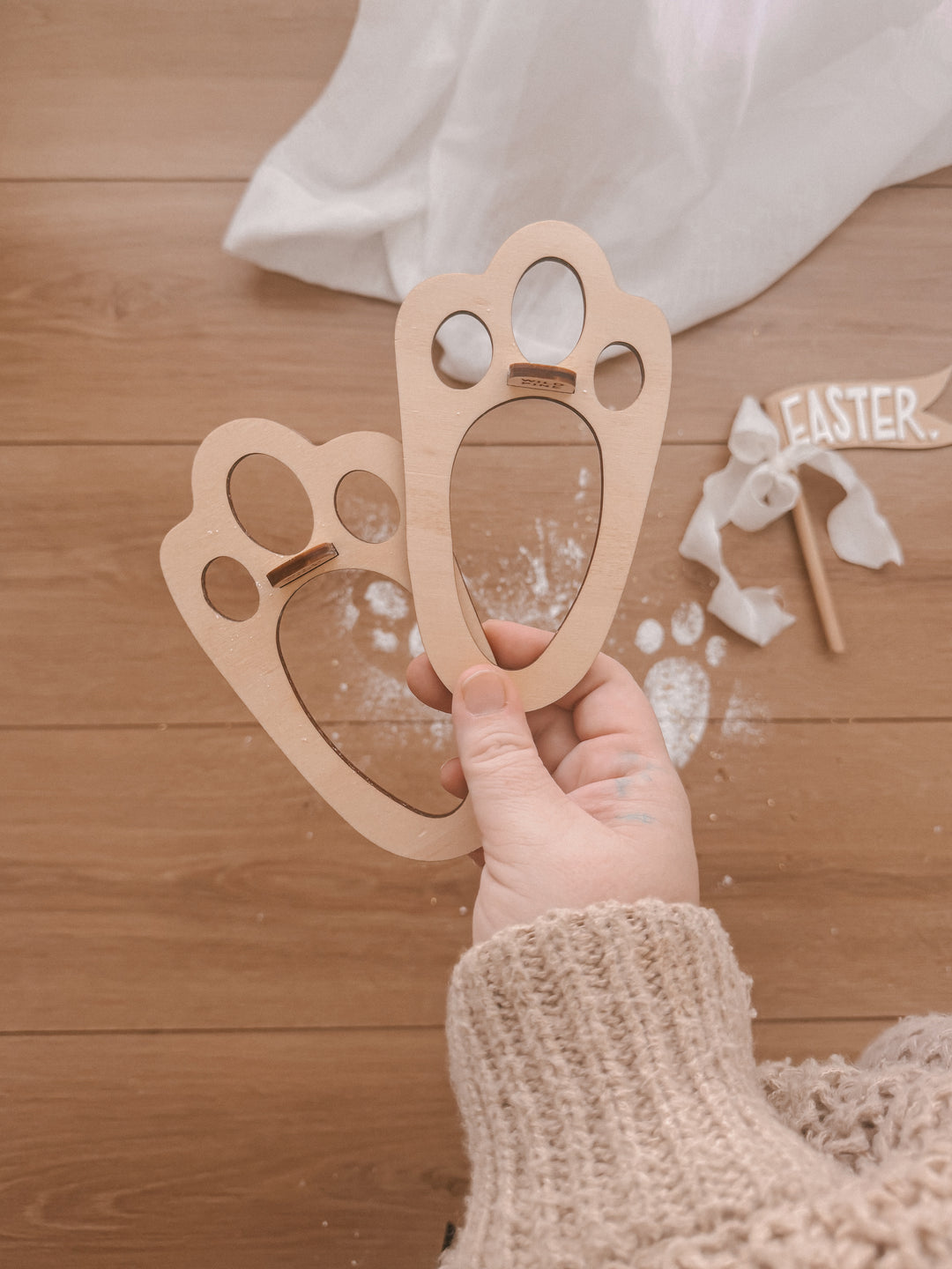 Easter Bunny Footprint Stencil
