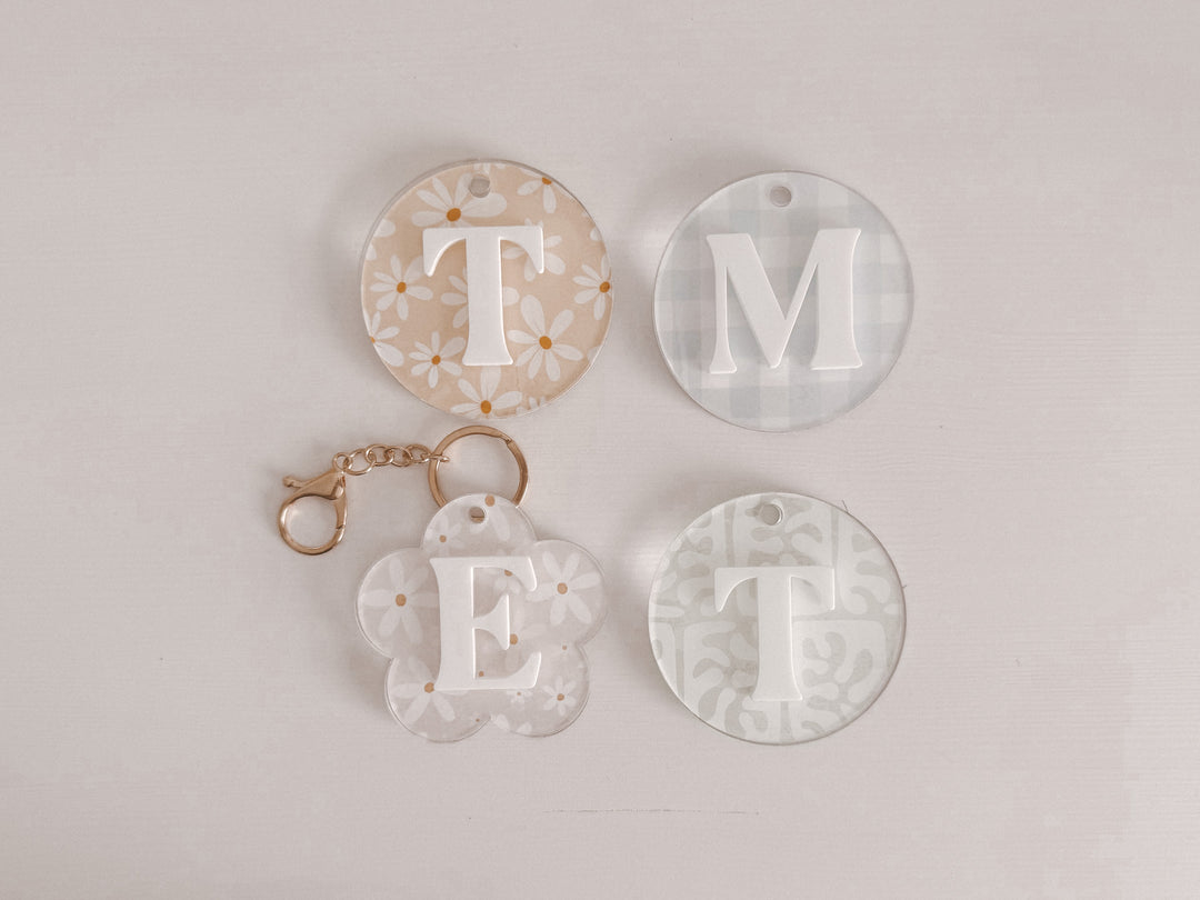 Initial Bag Tag | Triple layer Acrylic Bag Tag | Personalised Bag Tag
