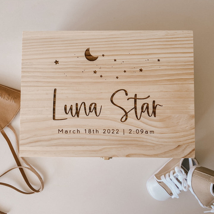 Keepsake Box / Memory Box: Stars &amp; Moon