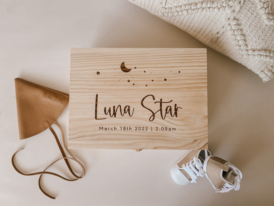 Keepsake Box / Memory Box: Stars &amp; Moon