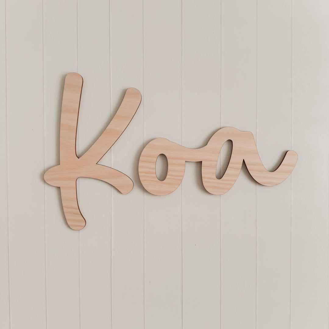 Wooden Script Name Sign