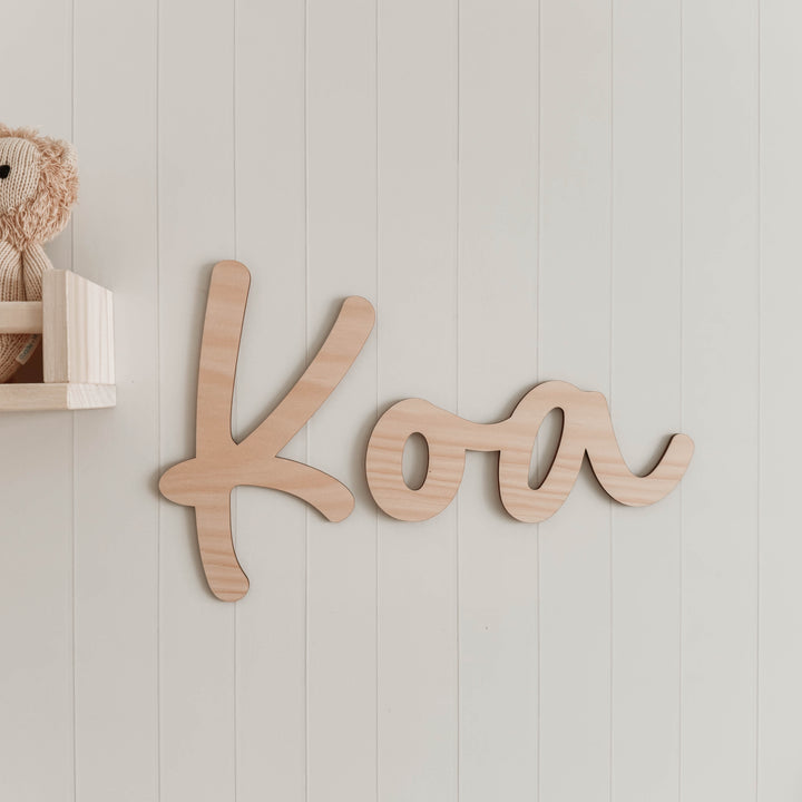 Wooden Script Name Sign