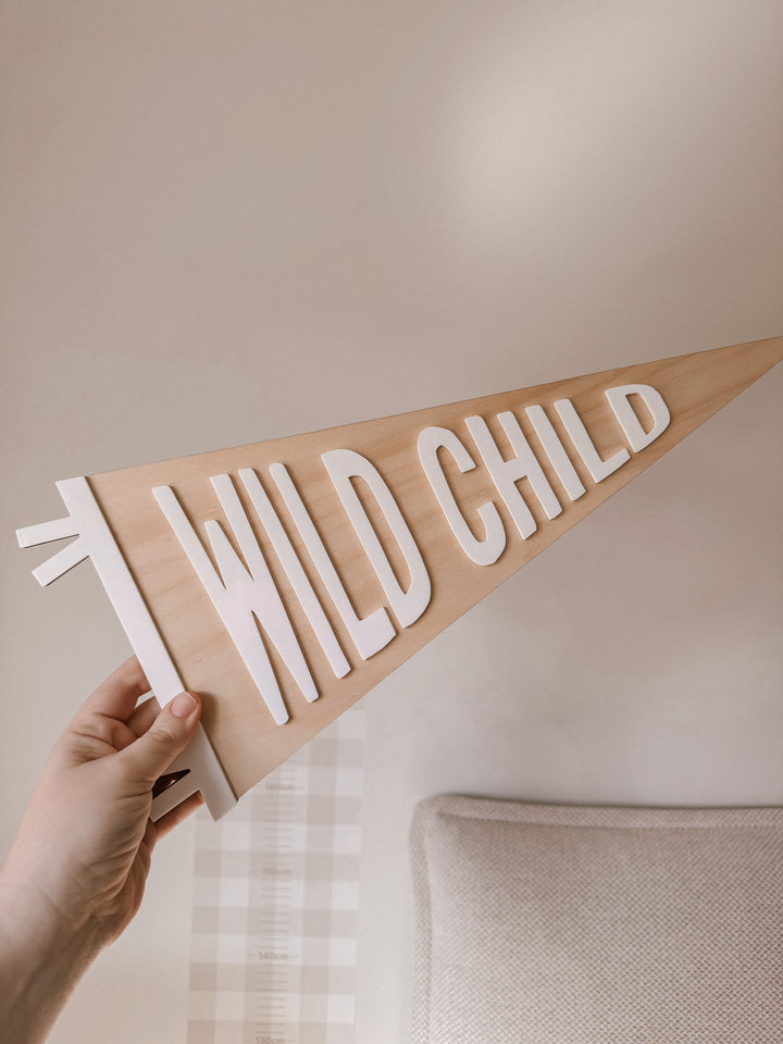 Wooden Pennant Banner - Wild Child