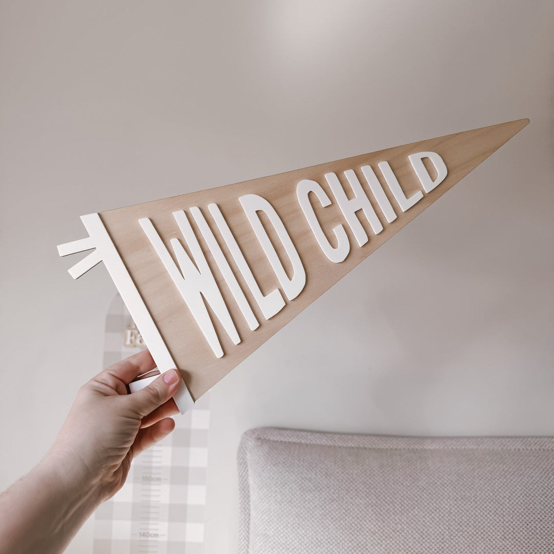 Wooden Pennant Banner - Wild Child