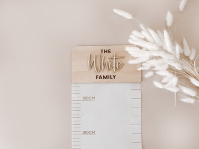 Canvas Growth Chart - Family (Wood)