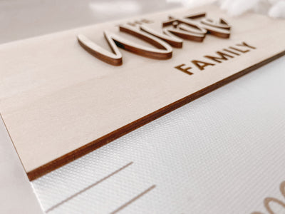 Canvas Growth Chart - Family (Wood)