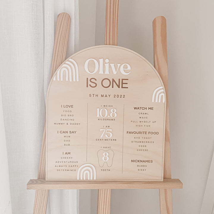 First Birthday Board | Birthday Board | Rainbow