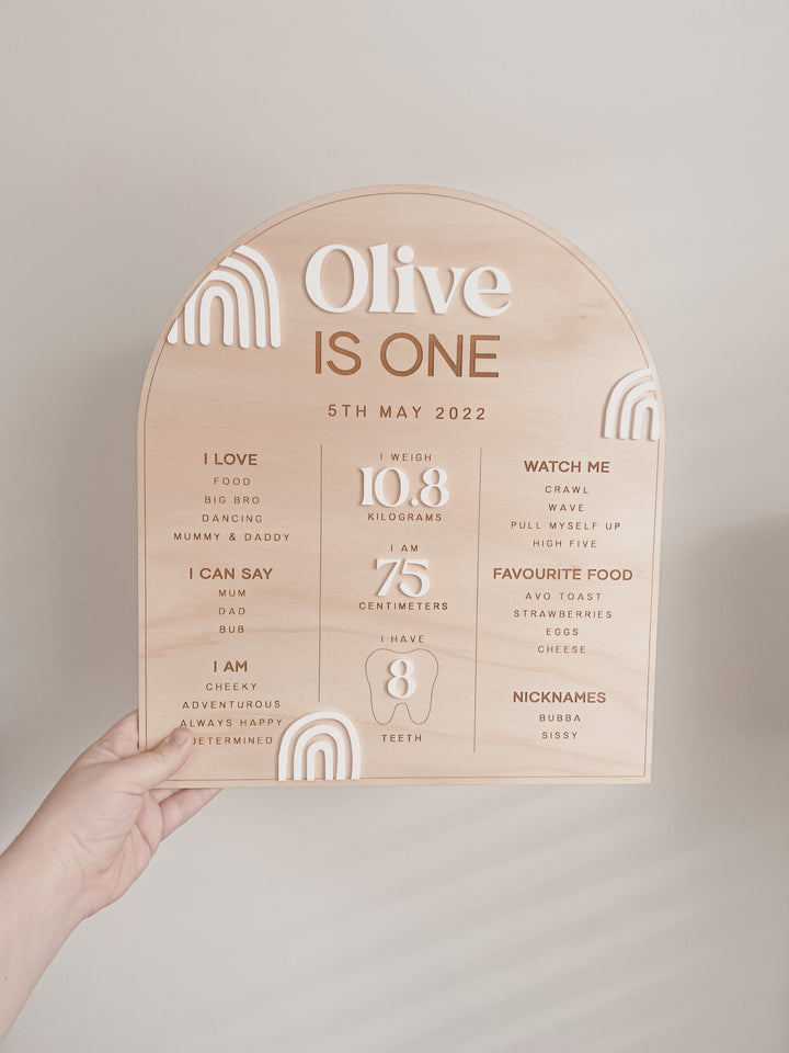 First Birthday Board | Birthday Board | Rainbow