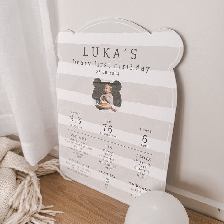 Birthday Board - Printed Acrylic - Teddy