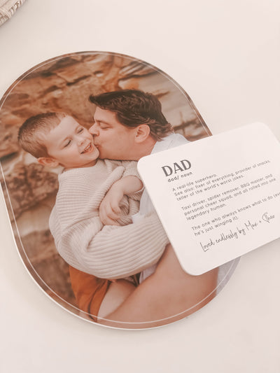 Father's Day | Personalised Dad Photo Plaque + Definition Card Set