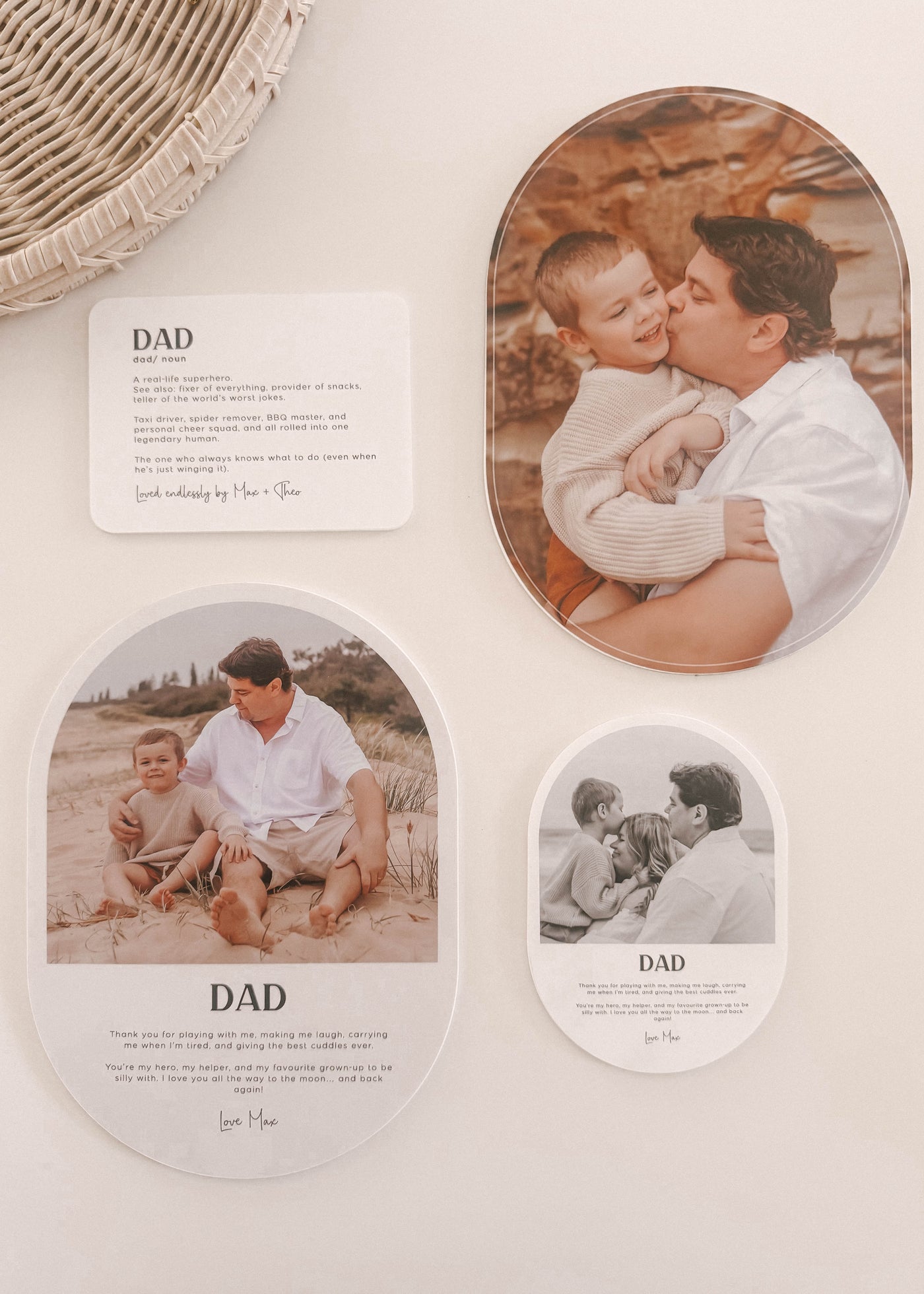 Father's Day | Personalised Dad Photo Plaque + Definition Card Set