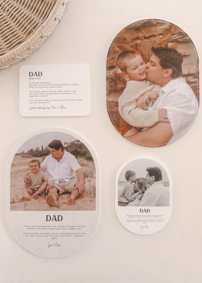 Father's Day | Personalised Dad Photo Plaque + Definition Card Set
