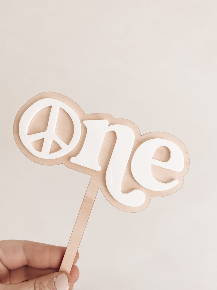 Boho One Cake Topper - Peace Cake Topper