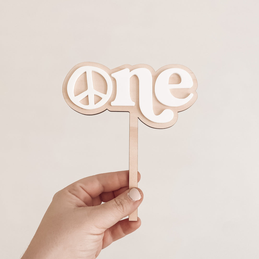 Boho One Cake Topper - Peace Cake Topper