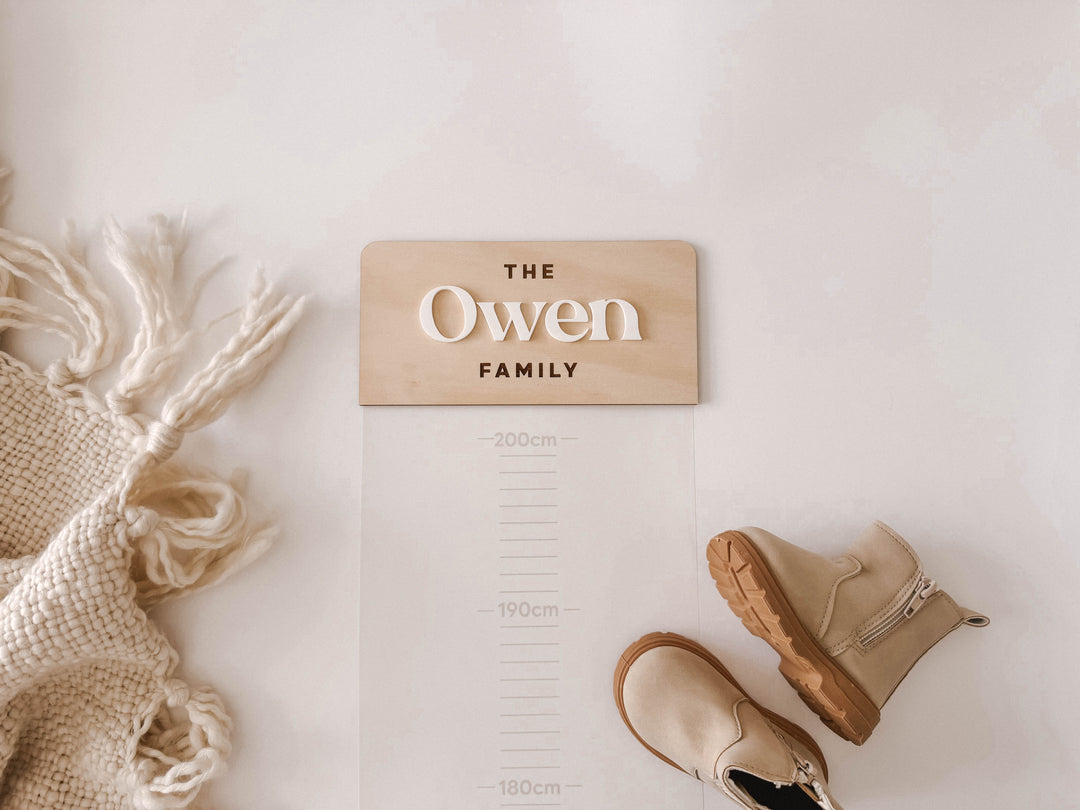 Personalised Canvas Growth Chart | Height Ruler