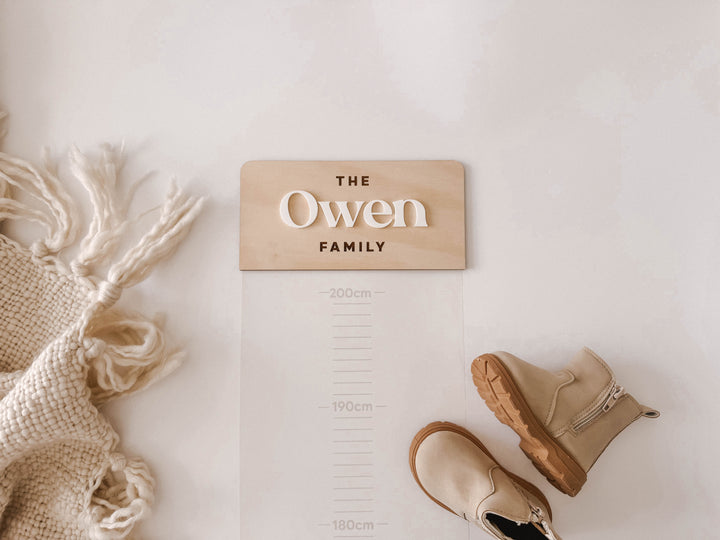Personalised Canvas Growth Chart | Height Ruler