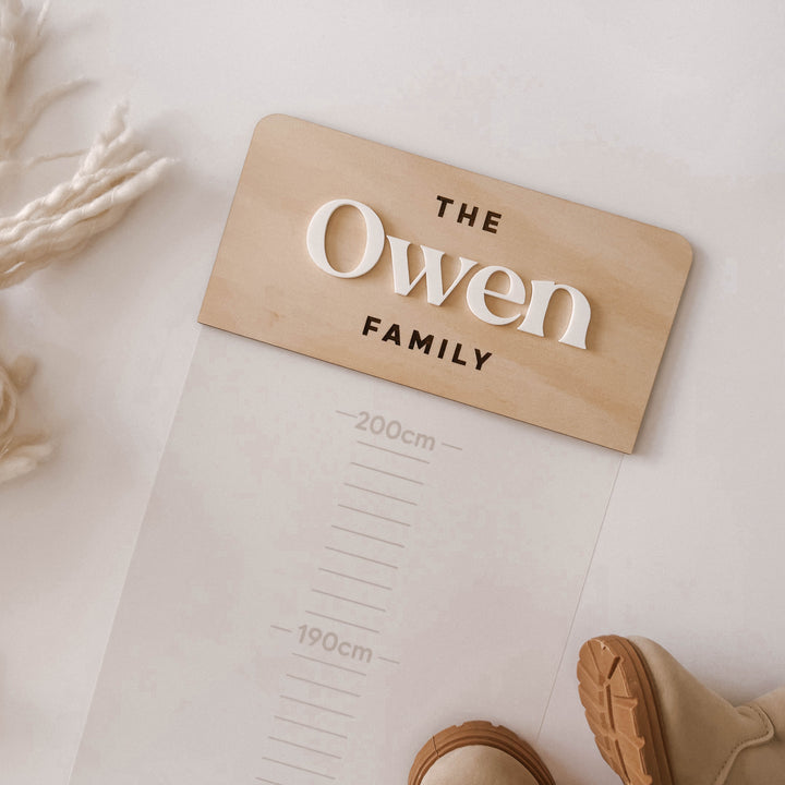 Personalised Canvas Growth Chart | Height Ruler