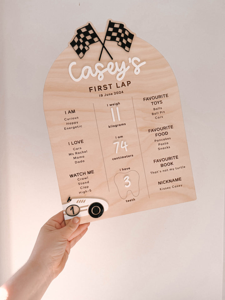 Birthday Milestone Board | Race Car